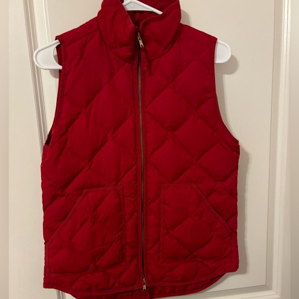 JCREW Red Quilted Vest - XS